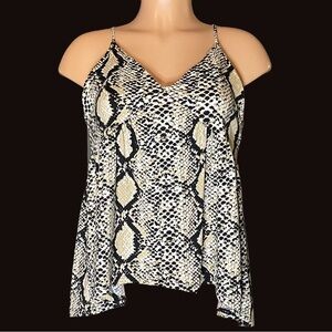 Peach Love California Snakeskin Babydoll Hi/Low Top Blouse Camisole So Soft